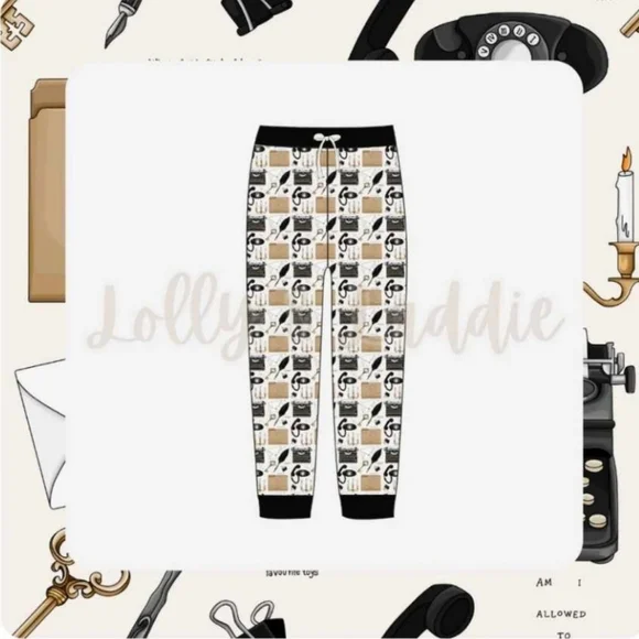 NWT Lolly & Laddie Taylor Swift TS Tortured Poets Department TTPD Bamboo Pants - Picture 1 of 3